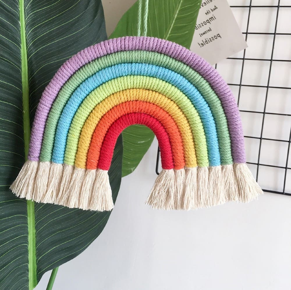 Grand arc en ciel macramé