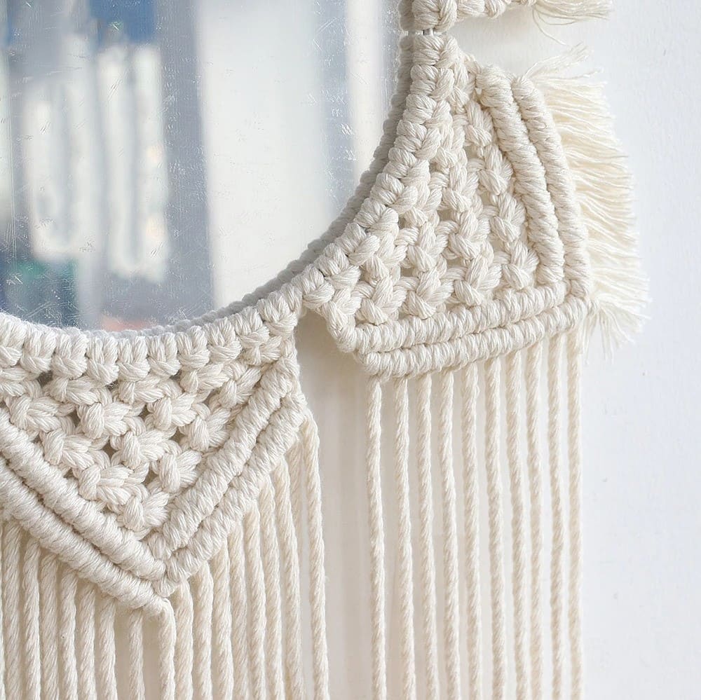 Grand miroir macramé