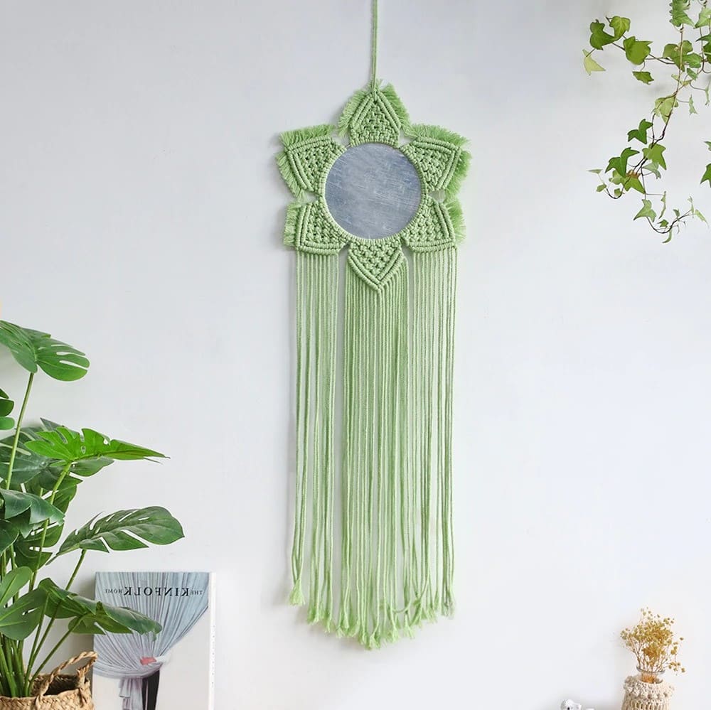 Grand miroir macramé
