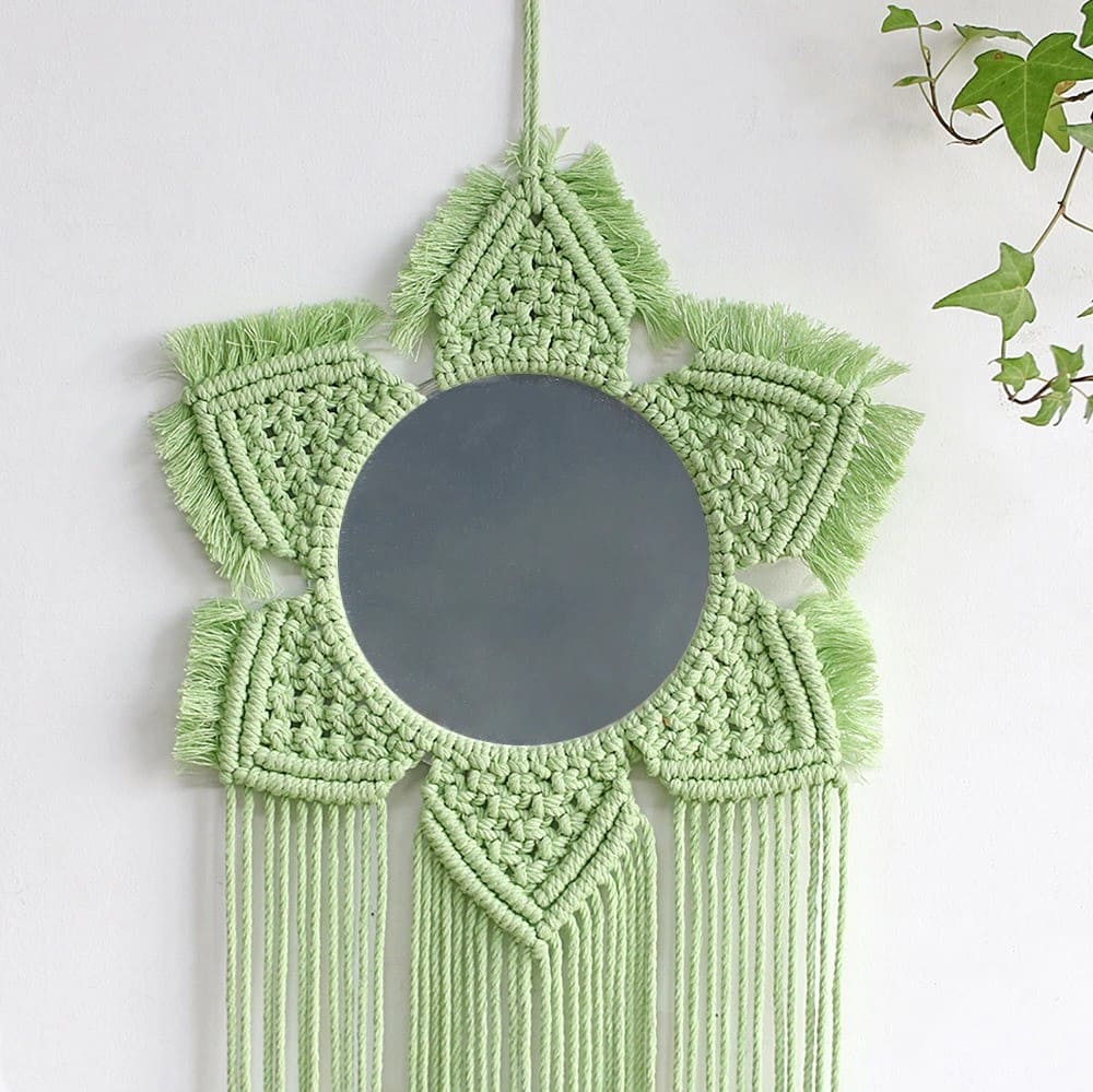 Grand miroir macramé