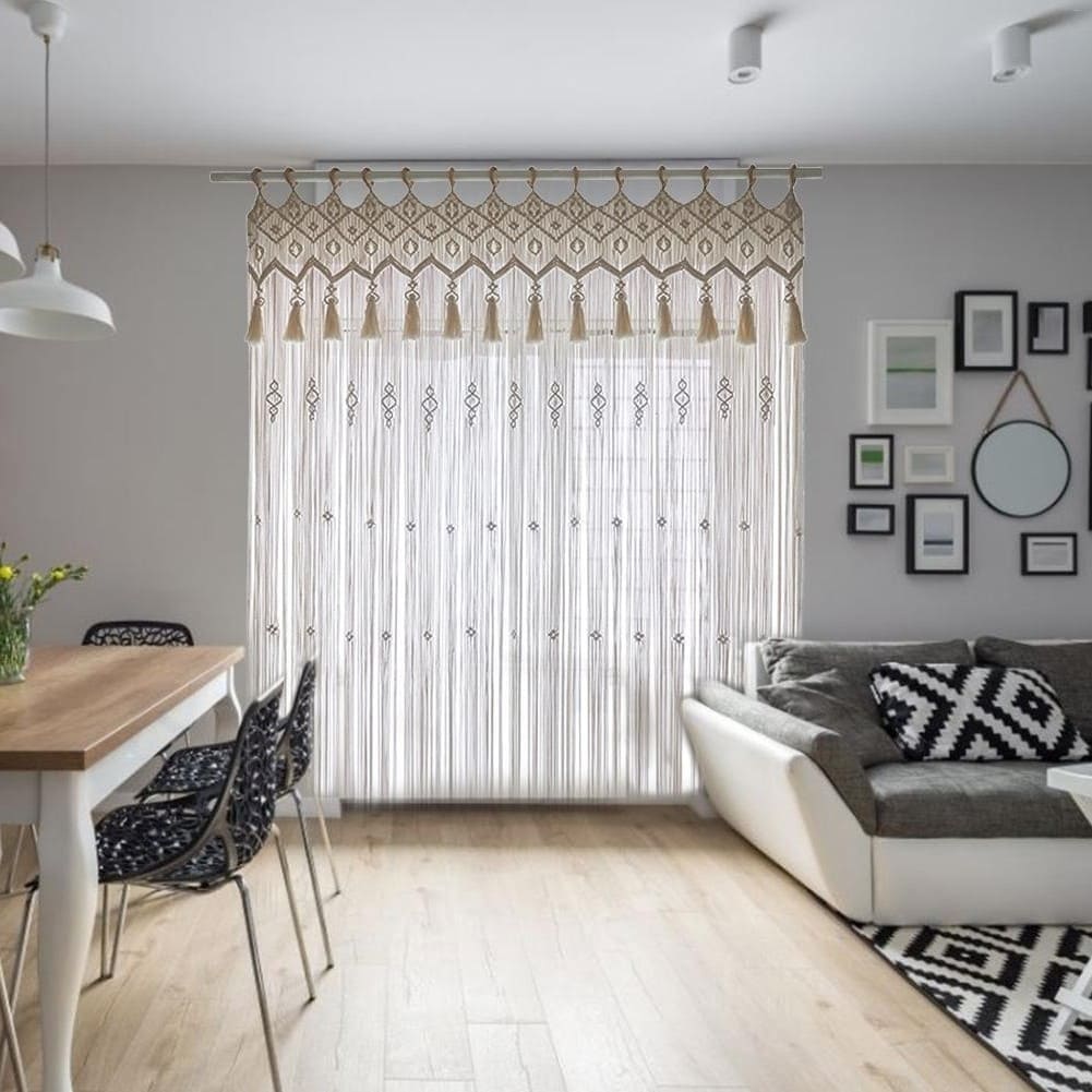 Grand rideau macramé