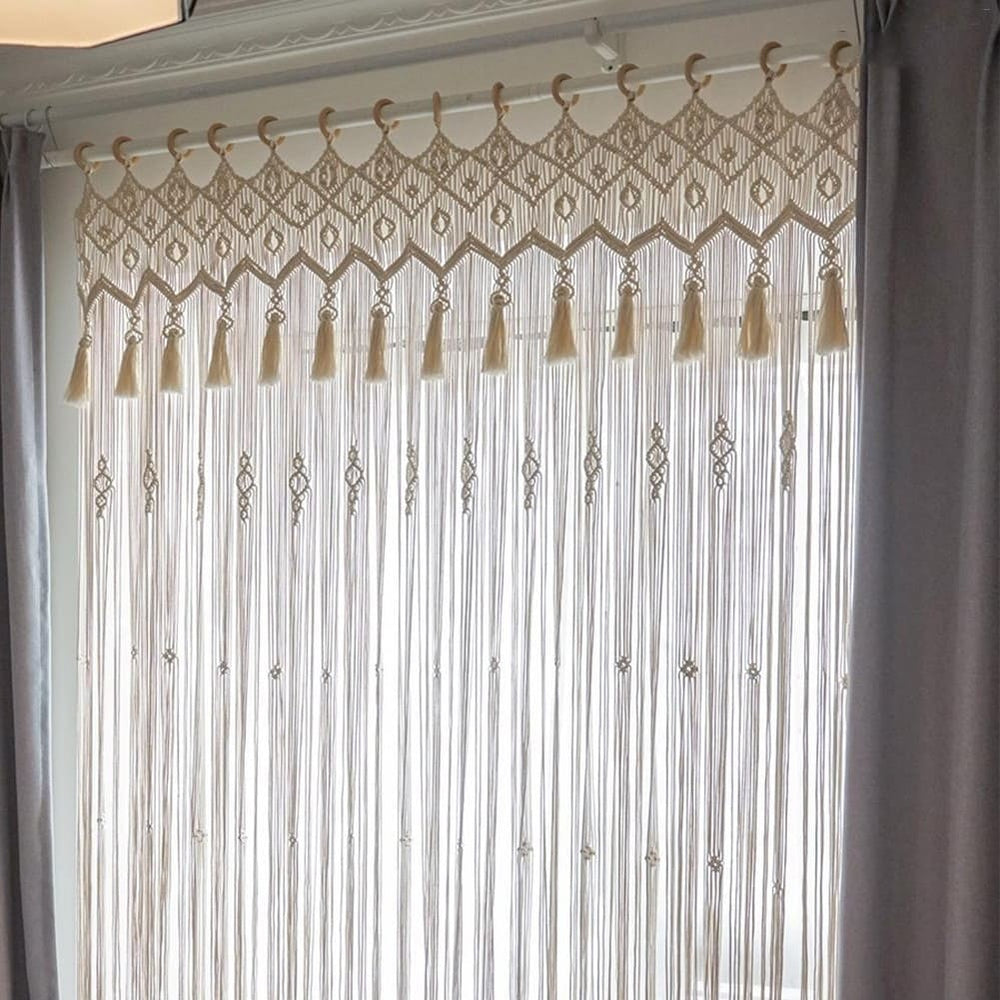 Grand rideau macramé
