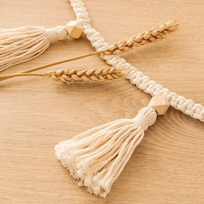 Guirlande macramé pompon