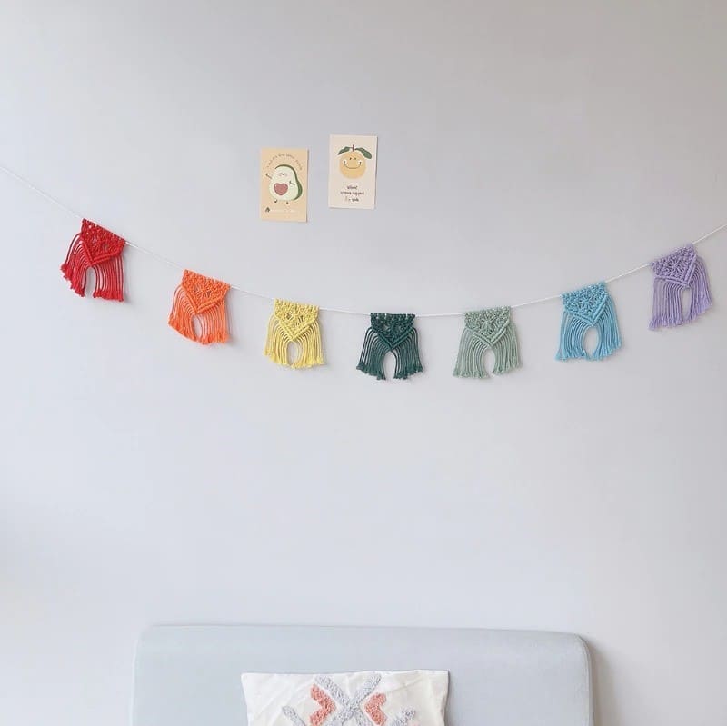 Guirlande fanion macramé
