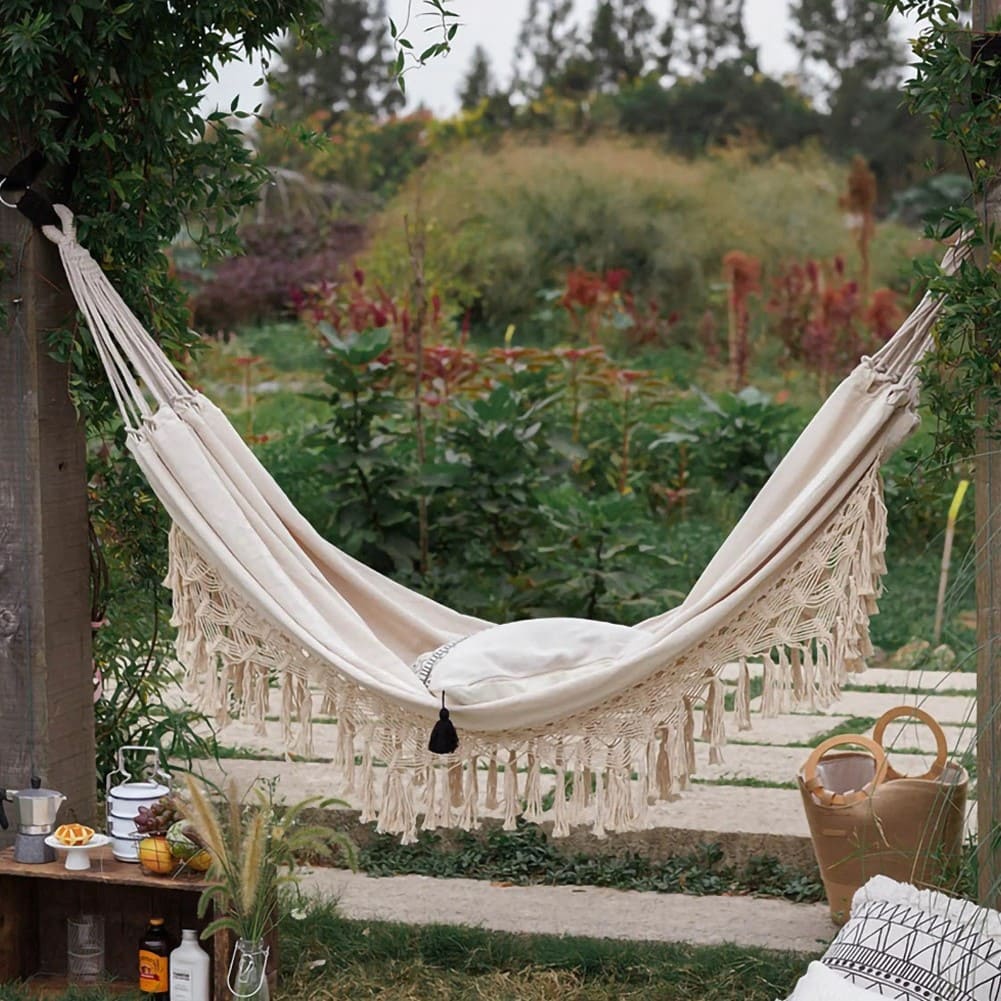 Hamac suspendu macramé