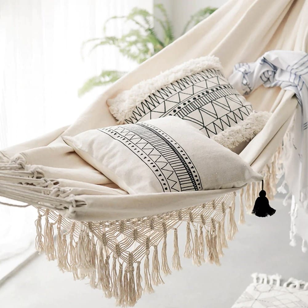 Hamac suspendu macramé