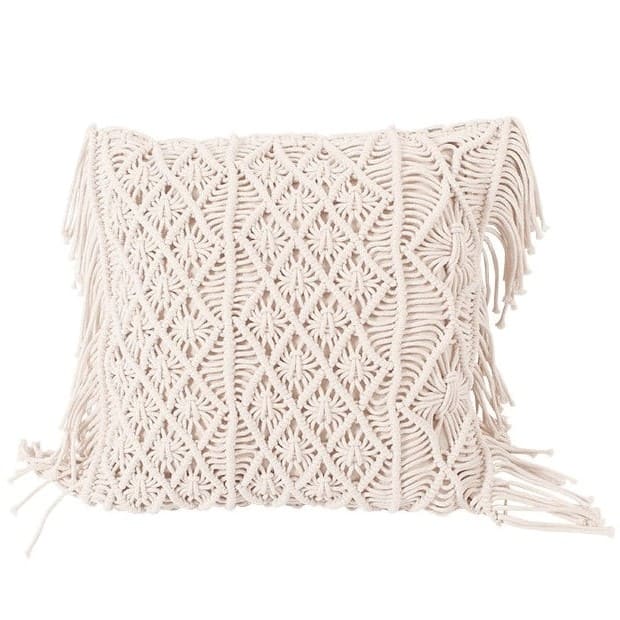 Coussin bohème ethnique en macramé
