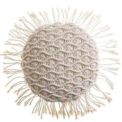 Coussin macramé rond
