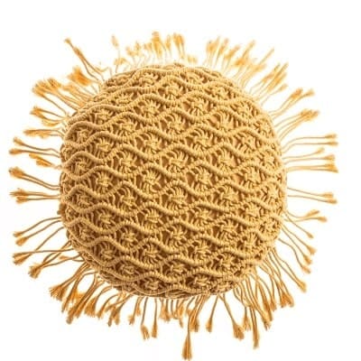 Coussin macramé rond