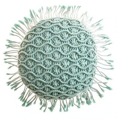 Coussin macramé rond