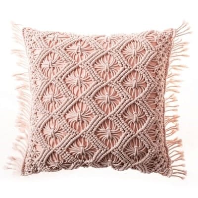 Coussin en nœud macramé