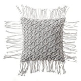 Coussin macramé vert