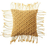 Coussin macramé vert
