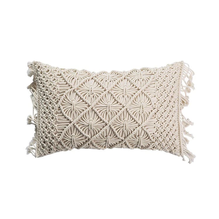 Coussin rectangulaire en macramé