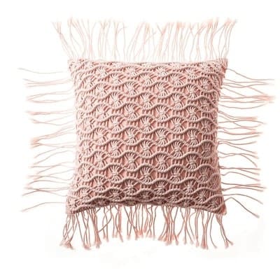 Coussin macramé vert