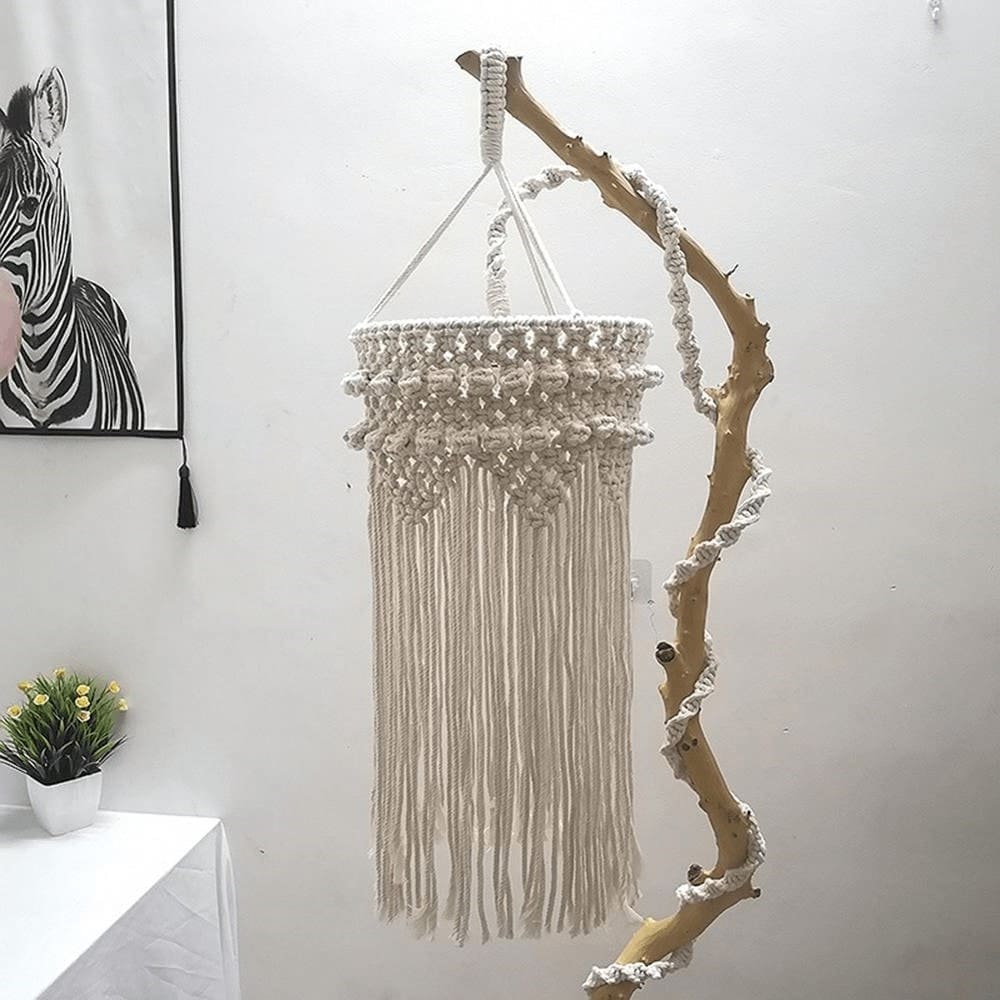 Lampe suspendue macramé