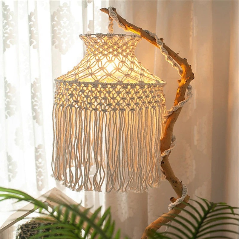 Luminaire suspendu macramé