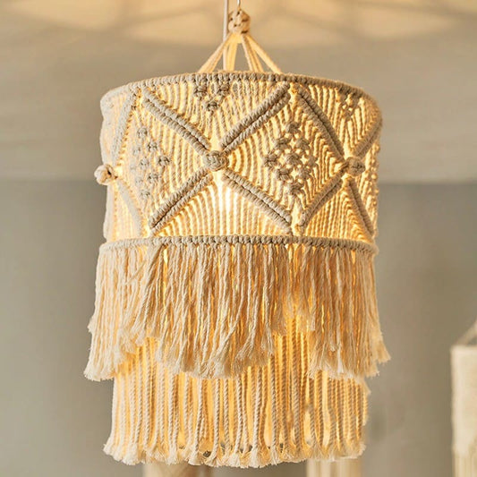 Lustre bohème en macramé