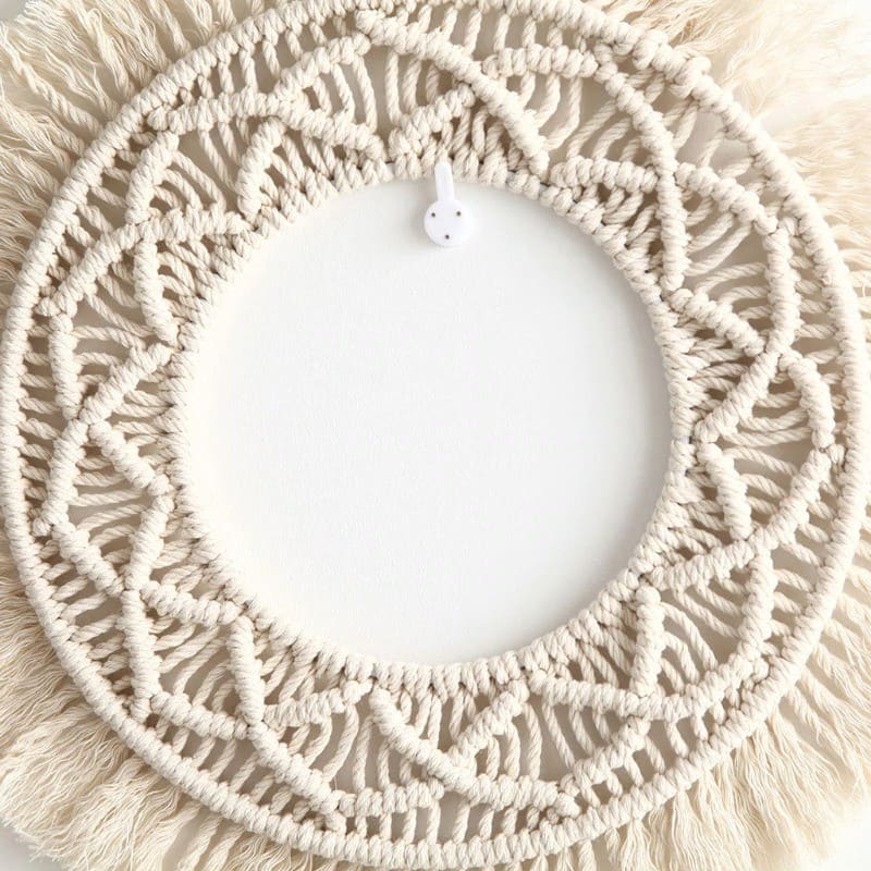 Macramé cadre miroir