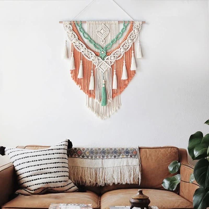 Macramé mural 2 couleurs