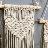 Macramé mural cœur