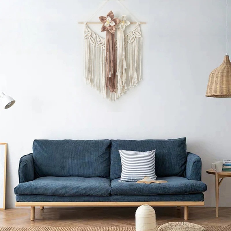 Macramé mural fleur