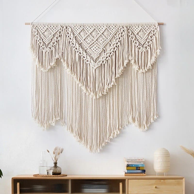 Macramé mural géant