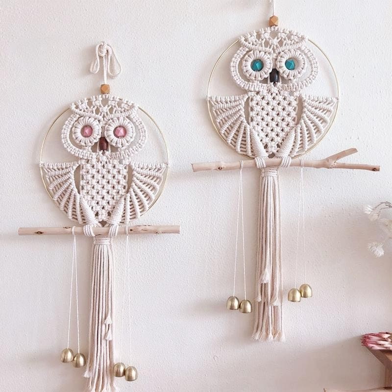 Attrape rêve hibou macramé