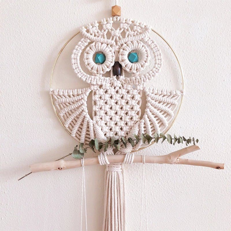 Attrape rêve hibou macramé