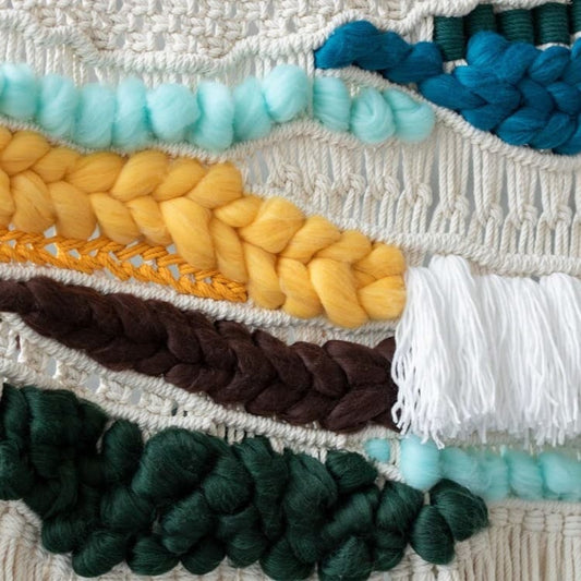 Macramé mural en laine