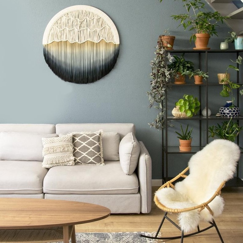Macramé mural rond