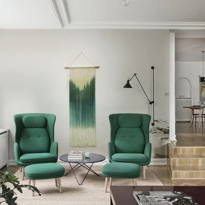 Macramé mural vert dégradé