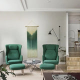 Macramé mural vert dégradé