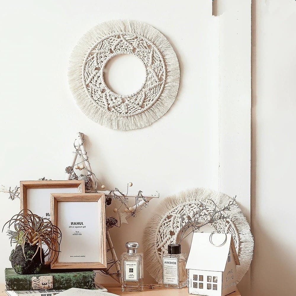 Macramé rond mural