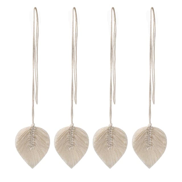 Macramé attache rideau feuille