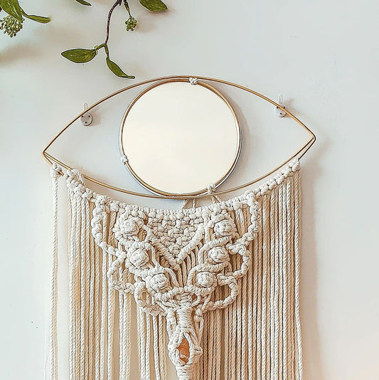Macramé pour miroir