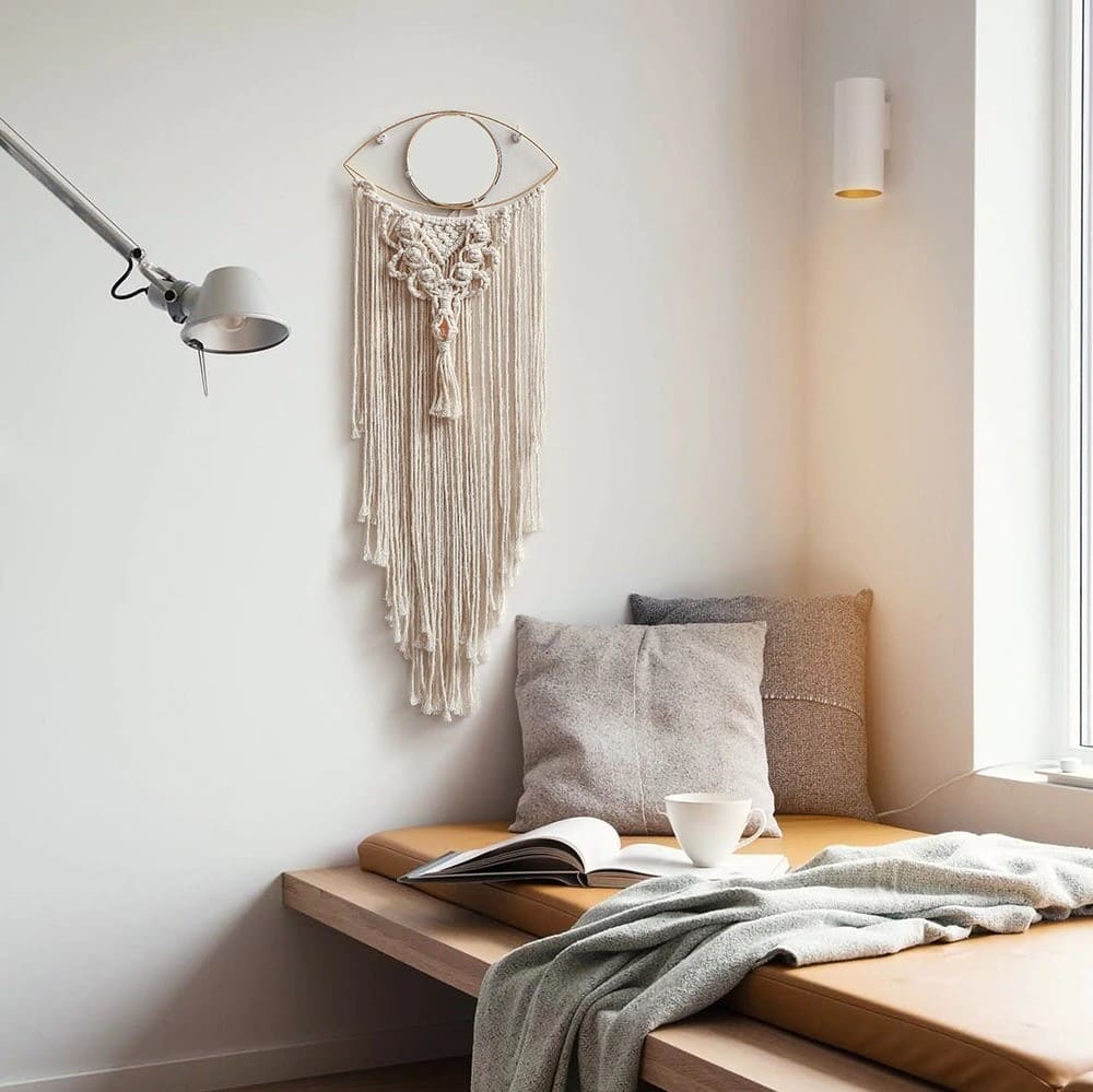 Macramé pour miroir