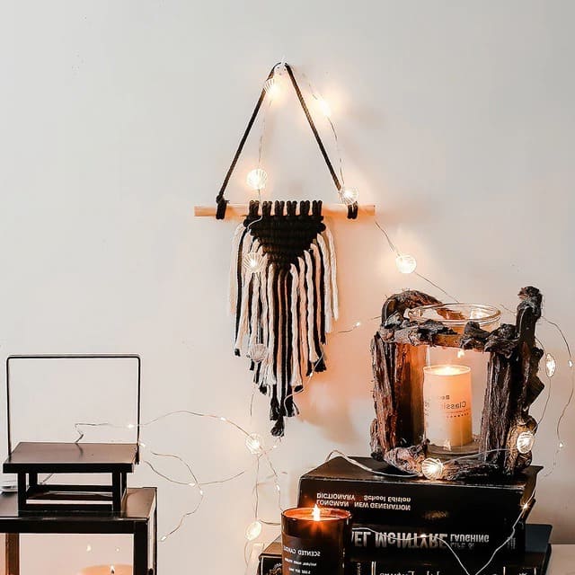 Petit macramé noir et blanc