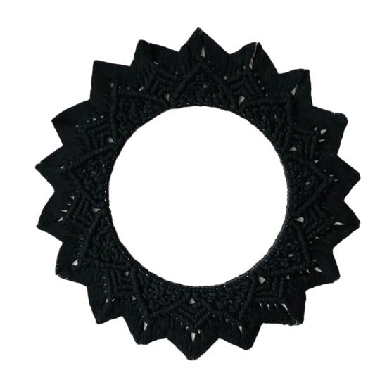 Miroir macramé noir