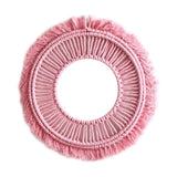 Miroir macramé rose