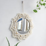 Miroir soleil macramé