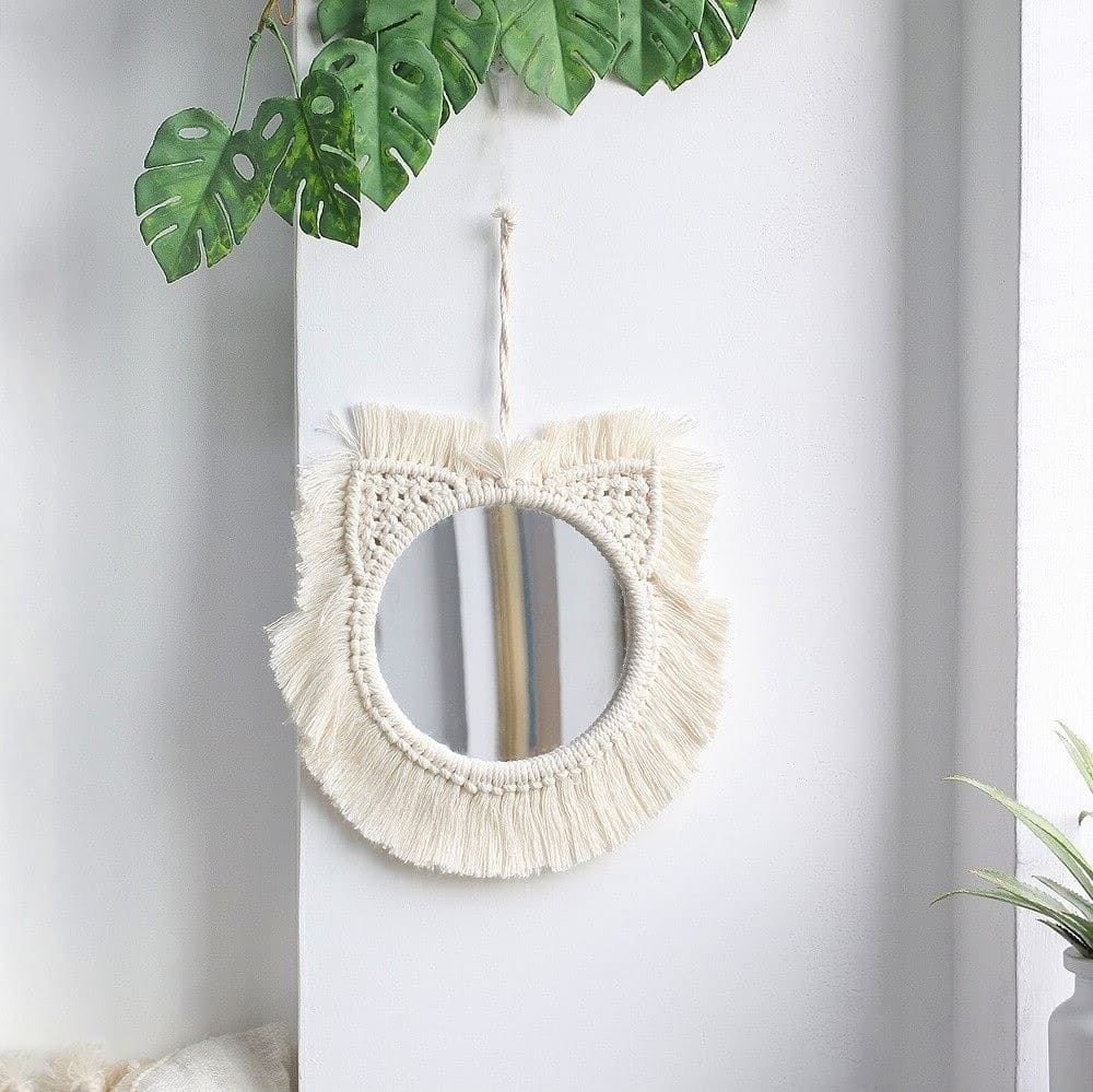 Miroir tour macramé