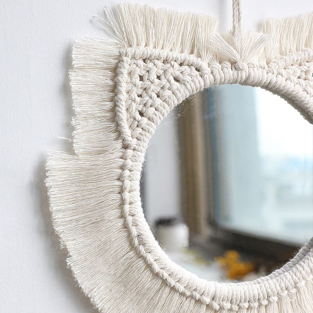 Miroir tour macramé