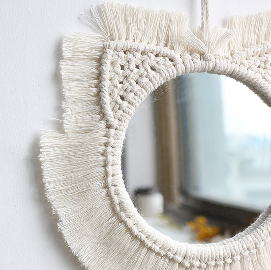 Miroir tour macramé
