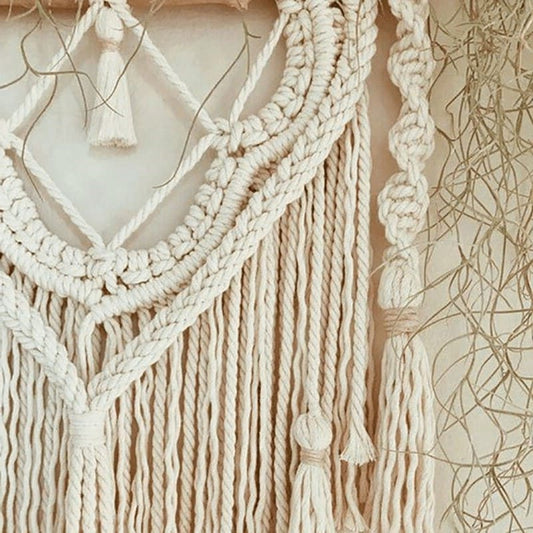 Ornement mural macramé bohème