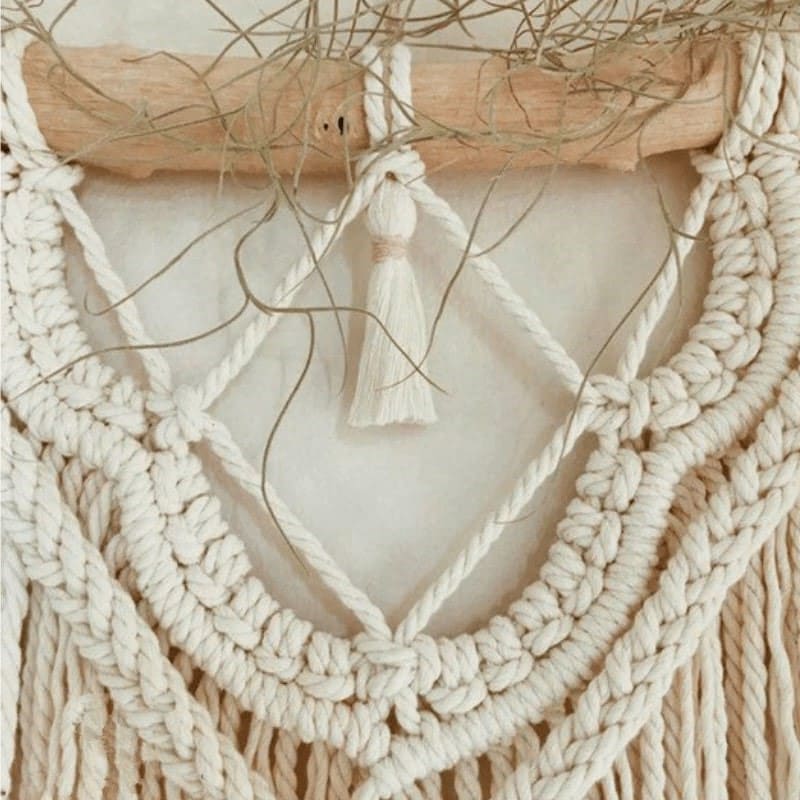 Ornement mural macramé bohème