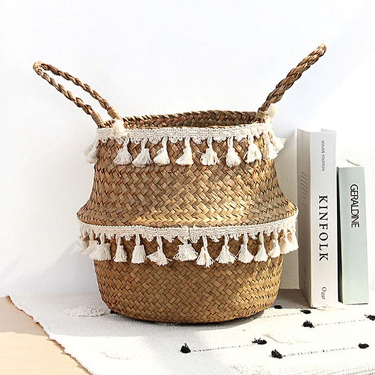 Panier avec macramé