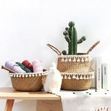 Panier avec macramé