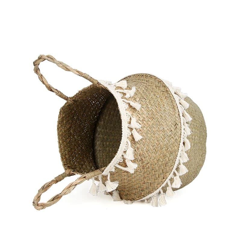 Panier avec macramé