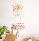 Panier fruit macramé